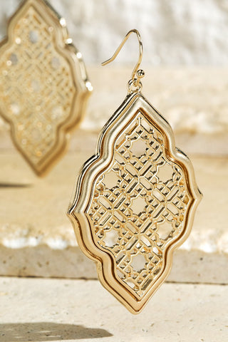 Classy Gold Filigree Earrings- earring, EARRINGS, Jewelry, LIVESALE, Sale-Ace of Grace Women's Boutique