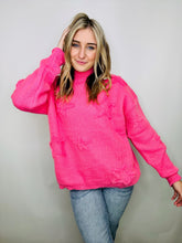 Pink High Neck Star Sweater