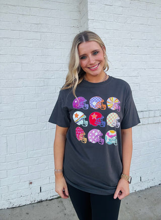 Football Helmet Graphic Tee- Curvy,football,game day,Game day shirt,game days,gameday,graphic,graphic T-shirt,GRAPHIC TEE,Graphic Tees,graphic tshirt,plus size graphic tee,Seasonal,Tops-Ace of Grace Women's Boutique