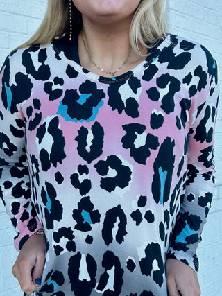 Soft Leopard V-Neck Top- animal,Curvy,LEOPARD,PLUS,Tops-Ace of Grace Women's Boutique