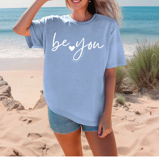 Be You T-Shirt • Allie from Alabama • NEW COLORS- Allie, Allie from alabama, Be you, butterflies, butterfly, butterfly tee, clothing, COMFORT COLOR, Curvy, graphic, GRAPHIC TEE, Graphic Tees, graphic tshirt, Tops, You matter-Light blue-S-Ace of Grace Women's Boutique