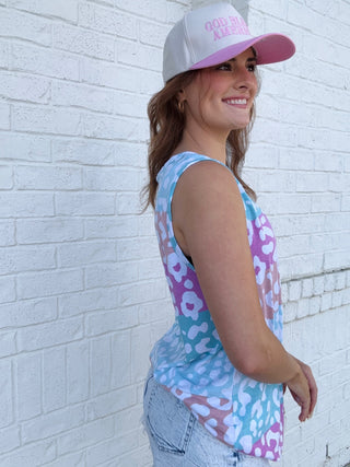 Leopard Stripe Printed Knit Sleeveless Top- clothing,Curvy,Tops-Ace of Grace Women's Boutique