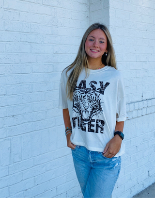 Easy Tiger Graphic tee- crop, crop top, CROPPED, easy, graphic, GRAPHIC TEE, Graphic Tees, graphic tshirt, TIGER, TIGER GRAPHIC TEE, Tops-Ace of Grace Women's Boutique