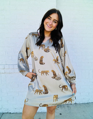 Long Sleeve Animal Print Dress- animal,ANIMAL PRINT,CHEETAH,clothing,Curvy,dresses & rompers,LEOPARD,LEOPARD DRESS,LEOPARD PRINT,Sale-Ace of Grace Women's Boutique