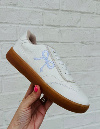 White Bow Double Lace Sneakers- Bow detail,BOWS,FOOTWEAR,Madelynn,MadelynnGrace,shoe,Shoes,star shoes,white shoes-Ace of Grace Women's Boutique