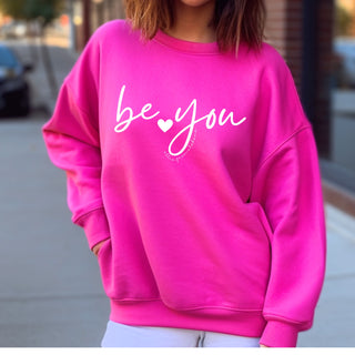 Be You Sweatshirt • Allie from Alabama • NEW COLORS-Shirt- Alabama, Allie, Allie from alabama, Be you, clothing, comfy sweatshirt, Curvy, grey sweatshirt, Merch, oversized sweatshirt, pink sweatshirt, plus size sweatshirt, plus sweatshirt, sweatshirt, SWEATSHIRTS, Tops-Magenta-S-Ace of Grace Women's Boutique