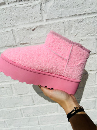 Pink Mini Platform Boot- BOOTS, MadelynnGrace, pink boots, pink shoes, platform, platform boots, Sale, Shoes, winter, winter boots-Ace of Grace Women's Boutique