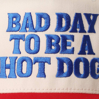 BAD DAY TO BE A HOT DOG Embroidered Trucker Hat- Accessories,accessory,HAT,hats,Seasonal-Ace of Grace Women's Boutique