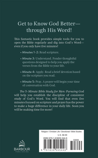 The 5-Minute Bible Study for Men: Pursuing God- book,Books,Devotion,devotional,gifts,men,MEN GIFTS,MEN'S GIFTS,mens,Mens Corner-Ace of Grace Women's Boutique