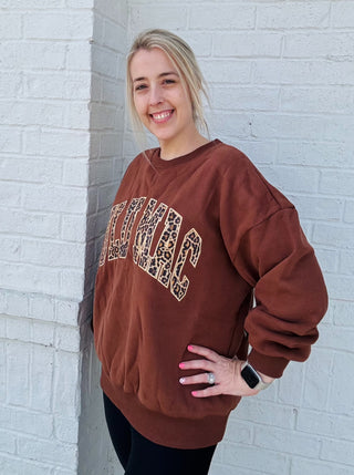 Lulu Mac Sweatshirt - Brown Leopard- comfy sweatshirt,Curvy,Lulu,Lulu mac,oversized sweatshirt,PLUS,plus size,plus sweatshirt,sweatshirt,SWEATSHIRTS,Tops-Ace of Grace Women's Boutique