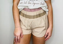 Beige High Waisted Athletic Shorts