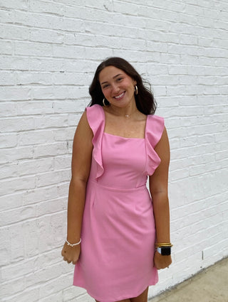 Pink Ruffle Detail Dress Ace of Grace Boutique Pink Ruffle Detail Dress Ace of Grace Boutique