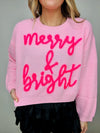 Queen of Sparkles Pink Merry & Bright Top- QUEEN, queen of sparkles, QUEEN OF SPARKLES PLUS SIZE, QUEEN OF SPARKLES SWEATER-Ace of Grace Women's Boutique