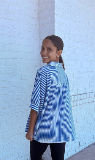 Woven Striped Boxy Top | Multiple colors- clothing,Curvy,ROOMY,Seasonal,Stripe,STRIPED,STRIPED TOP,stripes,Tops-Ace of Grace Women's Boutique