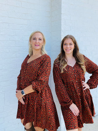 Animal Print Tiered Dress- animal,ANIMAL PRINT,BUTTON UP DRESS,CHEETAH DRESS,church dress,curv,Curvy,dress,dresses & rompers,Dressy,FALL,fall clothes,fall transition,LEOPARD DRESS,Midi Dress,mini dress,PLUS,plus dress,plus size-Ace of Grace Women's Boutique