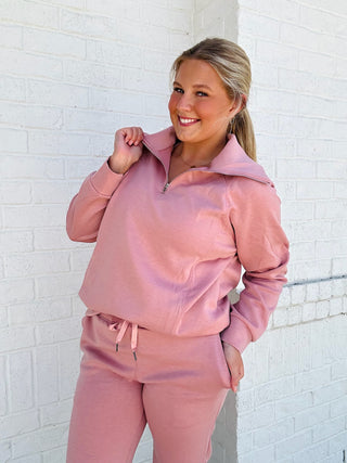Quarter Zip Pullover & Jogger Set- 2 piece set,active set,FALL,half zip,JOGGER SET,LOUNGE SET,Loungewear,Lulu,MATCHING,MATCHING SET,Quarter,SET,Sets,TWO PIECE SET,zip up-Ace of Grace Women's Boutique
