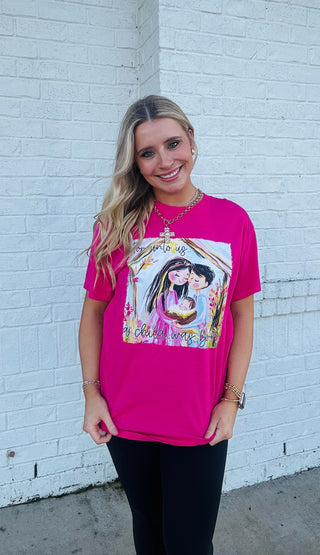 A Child Was Born Graphic Tee- CHRISTMAS,CHRISTMAS GRAPHIC TEE,CHRISTMAS SHIRT,Christmas tee,clothing,Curvy,graphic,graphic T-shirt,GRAPHIC TEE,Graphic Tees,graphic tshirt,MERRY CHRISTMAS,plus size graphic tee,Seasonal,Tops-Ace of Grace Women's Boutique