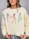 Skeleton Sequin Crop Sweatshirt- comfy sweatshirt, HALLOWEEN, halloween shirt, oversized sweatshirt, spooky, sweatshirt, SWEATSHIRTS-Ace of Grace Women's Boutique
