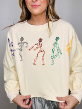 Skeleton Sequin Crop Sweatshirt