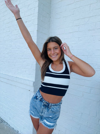 Navy Ribbed Sweater Tank- blue tank, BLUE TANK TOP, CROPPED TANK, CROPPED TANK TOP, game, game day, Game day shirt, NAVY, Navy blue, ole miss, ribbed, RIBBED CROP TOP, RIBBED FABRIC, ribbed sweater, RIBBED TANK, RIBBED TANK TOP, RIBBED TOP, Scoopneck, summer tank, SWEATER TANK, tank, tank top, Tops-Ace of Grace Women's Boutique