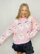 Queen Of Sparkles Light Pink Santa Sweatshirt- QUEEN, queen of sparkles, QUEEN OF SPARKLES PLUS SIZE, QUEEN OF SPARKLES SWEATER-Ace of Grace Women's Boutique