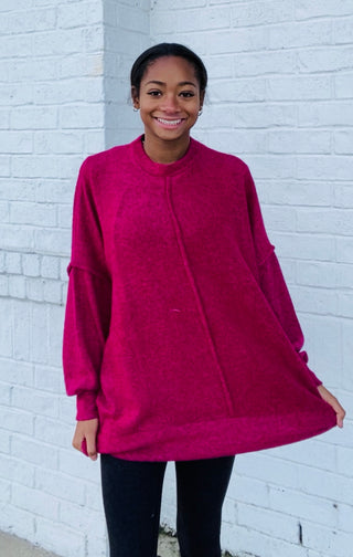 Soft Oversized Hacci Top- Curvy,Hacci,oversized,oversized sweater,oversized sweatshirt,OVERSIZED TEE,OVERSIZED TOP,PLUS,plus size,plus size sweater,pullover,SWEATER,Tops-Ace of Grace Women's Boutique