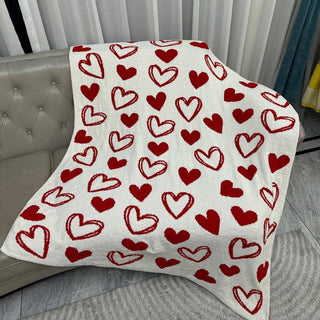 Heart Reversible Throw Blanket- blanket, gifts, HEART, HEARTS, Seasonal, soft blanket, throw blanket-Red-Ace of Grace Women's Boutique