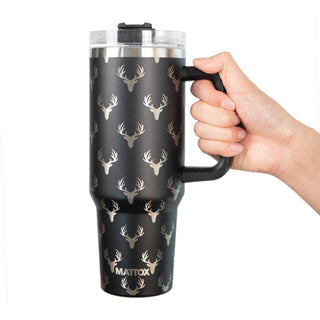 Deer All Over Black Tumbler for Men- BOW,Bow detail,BOWS,BRUMATE CUP,Cherry,CUP,CUPS,GIFT,gift idea,GIFT IDEAS,GIFT SET,gifts,glitter tumbler,LEOPARD CUP,men,MEN GIFTS,MEN'S GIFTS,mens,Mens Corner,pink cup,STANLEY CUP,SWIG,swig cups,tumbler,TUMBLER 40 OZ,WINE CUP,Yeti-Ace of Grace Women's Boutique