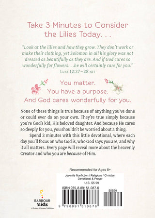 Consider the Lilies: 3-Minute Devotions for Girls- Bible,book,Books,Devotion,devotional,GIFT,gift idea,GIFT IDEAS,GIFT SET,gifts,pray,PRAYER,prayer journal,Praying-Ace of Grace Women's Boutique