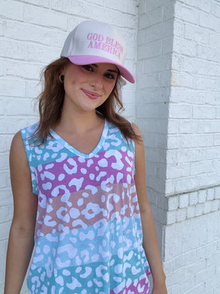 Leopard Stripe Printed Knit Sleeveless Top- clothing,Curvy,Tops-Ace of Grace Women's Boutique