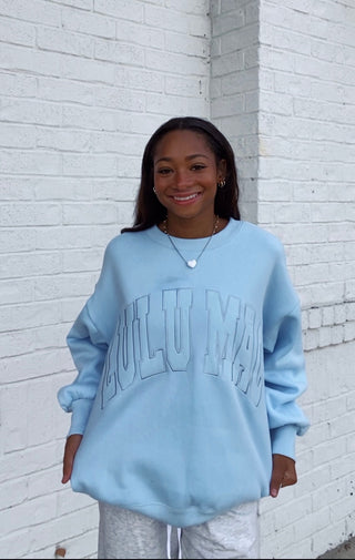 LULU MAC Sweatshirt - Mono Light Blue- clothing,Curvy,Lulu,Lulu mac,Tops-Ace of Grace Women's Boutique