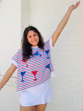 Striped Sequin Margarita Top- 4th of july,July,July 4,July 4th,Margaritas,oversized,OVERSIZED TEE,OVERSIZED TOP,patriotic,Seasonal,SEQUIN,Tops-Ace of Grace Women's Boutique