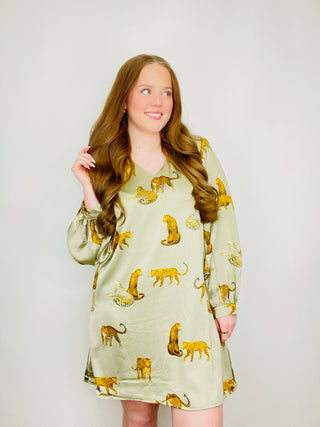 Long Sleeve Animal Print Dress- animal,ANIMAL PRINT,CHEETAH,clothing,Curvy,dresses & rompers,LEOPARD,LEOPARD DRESS,LEOPARD PRINT-L-Ace of Grace Women's Boutique