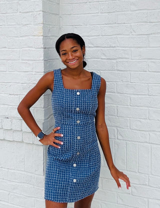 Button Down Mini Dress- blue dress,clothing,colorful dress,DENIM DRESS,dress,dresses & rompers,Dressy,game,game day,game day dress,GRADUATION DRESS,mini dress,Party dress,PLAID DRESS,recruitment,RUSH,summer dress-Ace of Grace Women's Boutique