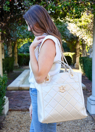 Caroline Hill - Kinzley Tote - Pearl Quilted LD- -Ace of Grace Women's Boutique