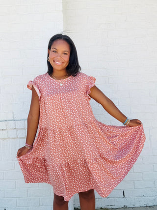 Floral Ruffle Sleeve Tiered Dress- clothing,Curvy,Dressed,dresses & rompers,floral,PLUS,RUFFLE,tiered,tiered dress-Ace of Grace Women's Boutique