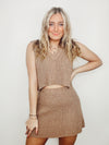 Cocoa V Neck Cropped Sweater Set- 2 piece set, COZY SET, SET, TWO PIECE SET-Ace of Grace Women's Boutique