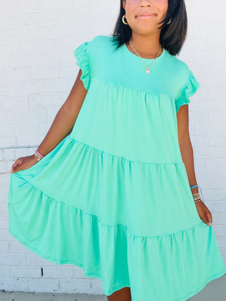 Ruffle Sleeve Tiered Dress- Curvy,dresses & rompers,PLUS,plus dress,plus size,plus size dress,pockets,RUFFLE-Ace of Grace Women's Boutique
