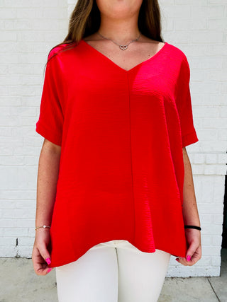 V-Neck Dolman Top- Curvy, Perfect for work, Tops, work, WORK SHIRT, WORK TOP, WOVEN, WOVEN TOP-Ace of Grace Women's Boutique