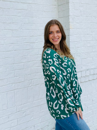 Long Sleeve Animal Print Top- animal,ANIMAL PRINT,FALL,fall clothes,fall transition,LONG SLEEVE,Tops-Ace of Grace Women's Boutique