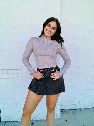 Acid Wash Pleated Skort- black denim,Black Denim short,black skirt,black Skort,Bottoms,clothing,denim,denim color,denim shorts,denim skirt,denim skort,fall skirt,game day skort,Mini skirt,PLEATED,pleated skirt,pleats,Sale,skirt,skort,Tennis skort-Ace of Grace Women's Boutique