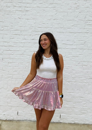 Sequin Ruffle Skirt | 2 Colors- Bottoms, clothing, fall clothes, fall skirt, ruffled skirt, SEQUIN, sequin skirt, sequin skort-Ace of Grace Women's Boutique