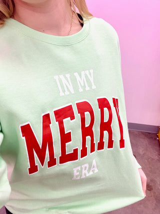 In my Merry Era Sweatshirt- CHRISTMAS,clothing,Curvy,merry,MERRY CHRISTMAS,Sale,Seasonal,Tops-Ace of Grace Women's Boutique