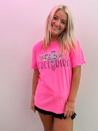 Free Bird Graphic Tee- Curvy, Free Bird, graphic, graphic T-shirt, GRAPHIC TEE, Graphic Tees, graphic tshirt, plus size graphic tee, Tops-Ace of Grace Women's Boutique