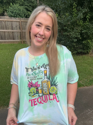 If You’re Gonna Be Salty Tee- Curvy, graphic, graphic T-shirt, GRAPHIC TEE, Graphic Tees, graphic tshirt, plus size graphic tee, Salty, tequila, TIE DYE, tie dye shirt, tie dye top, Tops-Ace of Grace Women's Boutique
