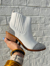 White Rhinestone Western Bootie- booties, BOOTS, game, game day, game days, gameday, rhinestone, rhinestones, SHOES, sparkly boots-Ace of Grace Women's Boutique
