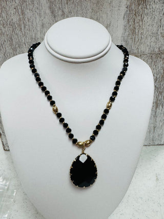 Black Pendant Necklace- Jewelry,Sale-Ace of Grace Women's Boutique