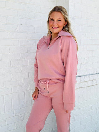 Quarter Zip Pullover & Jogger Set- 2 piece set,active set,FALL,half zip,JOGGER SET,LOUNGE SET,Loungewear,Lulu,MATCHING,MATCHING SET,Quarter,SET,Sets,TWO PIECE SET,zip up-Ace of Grace Women's Boutique