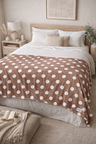 Madelynn Grace Luxe Blankets- blanket,GIFT,gift idea,GIFT IDEAS,gifts,Madelynn,MadelynnGrace,soft blanket,throw blanket-Pink & Brown Dots-Ace of Grace Women's Boutique