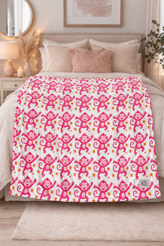 Madelynn Grace Luxe Blankets- blanket,GIFT,gift idea,GIFT IDEAS,gifts,Madelynn,MadelynnGrace,soft blanket,throw blanket-Pink Monkeys-Ace of Grace Women's Boutique